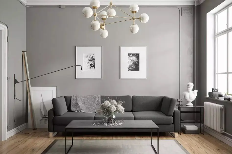 salon moderno color gris