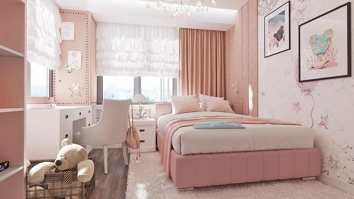 cortinas rosas para dormitorio