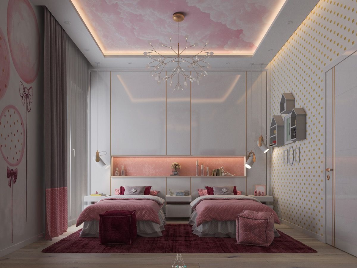 techo dormitorio rosa