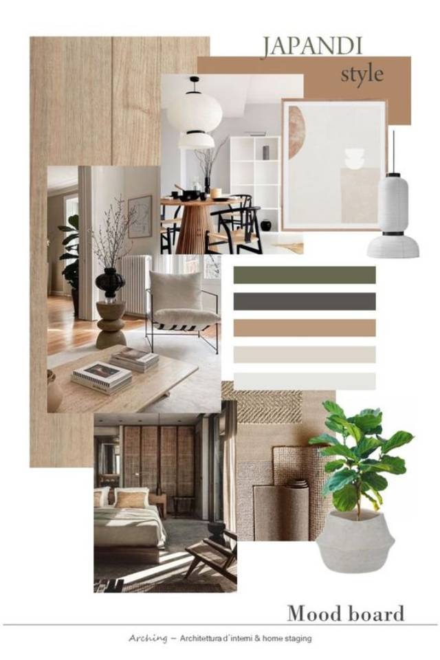 MoodBoards de Diseno de Interiores estilo Japandi